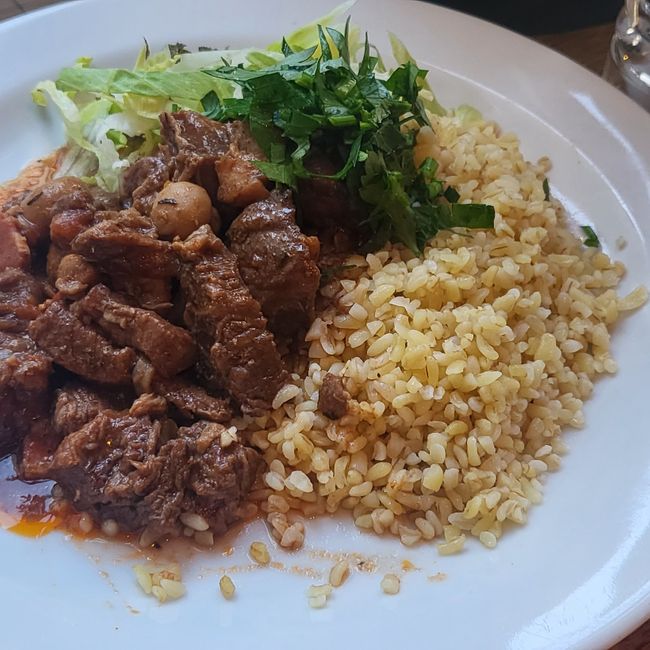 Boeuf bourguignon med bulgur