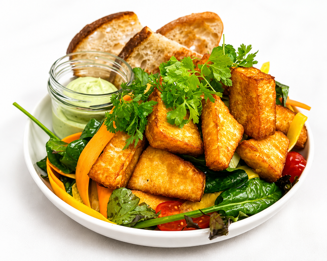 Loka sallad med halloumi