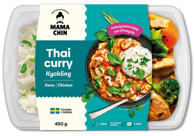 MAMA CHIN THAI RÖD CURRY KYCKLING 450G
