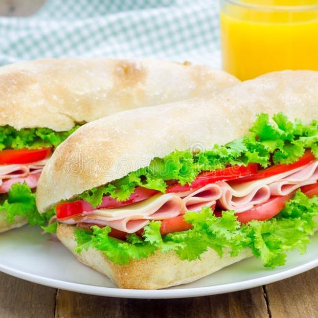 Ciabatta med ost/skinka/grönsaker take away
