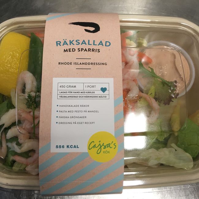 Räksallad med sparris