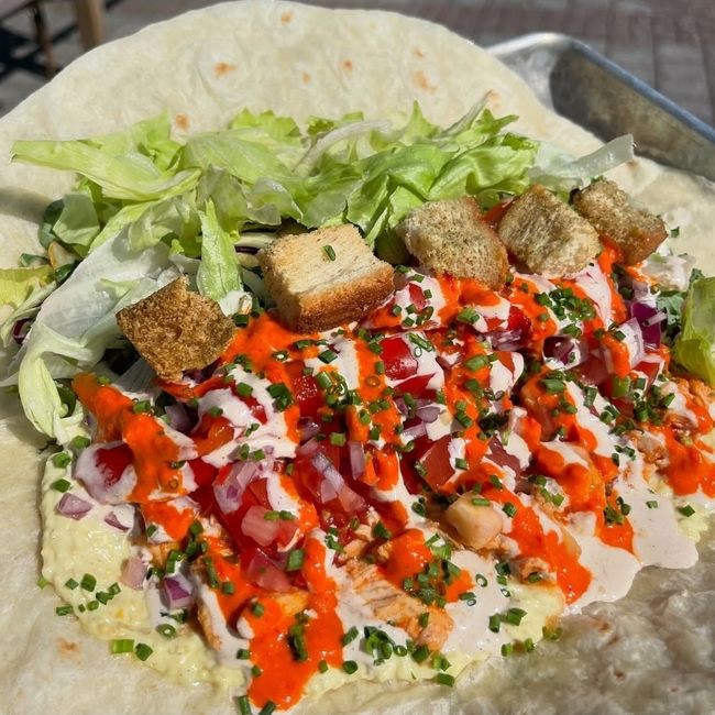 Spicy chicken of Buffalo wrap