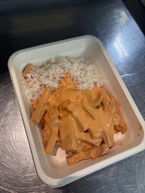 Korv stroganoff med ris